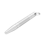 The SMAI Kubotan Silver - Keychain, a slim cylindrical tool with a pointed tip and ridged grip, is shown diagonally on a white background.