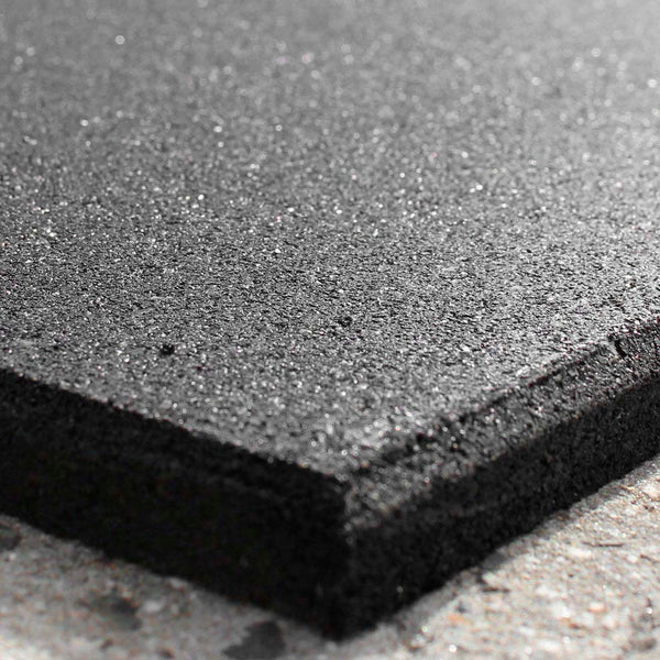 Rubber Gym Flooring Tile - 15mm - Black