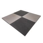 Four SMAI Jigsaw EVA Mat - Value Range - 4cm mats in black/grey interlock to form a square padded area, ideal as gym flooring or protective jigsaw mats.