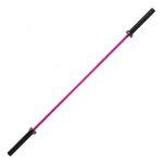 The SMAI Barbell - Magenta Ceramic Coat - 15kg features black sleeves and silver collars on both ends, shown isolated on a white background.