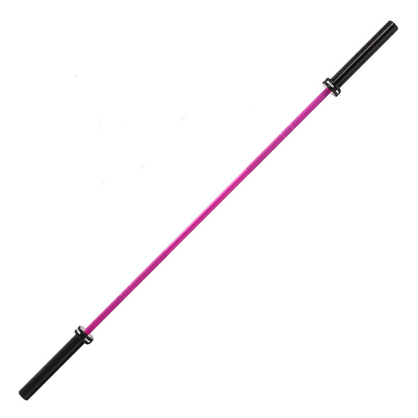 The SMAI Barbell - Magenta Ceramic Coat - 15kg features black sleeves and silver collars on both ends, shown isolated on a white background.