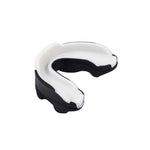 The SMAI 3 Layer Gel Mouth Guard - Senior, in black and white, offers superior impact protection and is displayed on a white background.