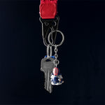 Kendo Man Keyring White Navy black background