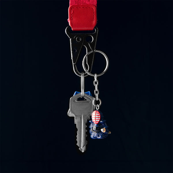 Kendo Man Keyring Navy black background