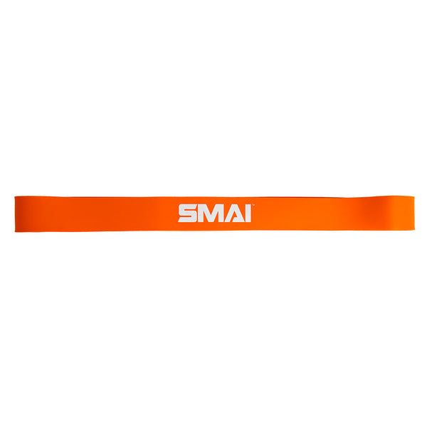 Orange SMAI resistance band laid flat
