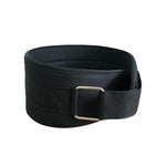 The SMAI The Yard - Nylon Weightlifting Belt - Large, shown coiled on a white background, features a metal buckle and offers reliable lower back support for heavy lifts.