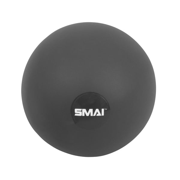 A grey Pilates ball featuring the white "SMAI" logo at the center, perfect for core strengthening and balance training.