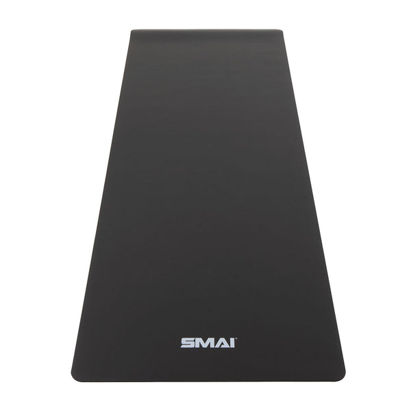 front view of dark grey yoga mat / pilates mat SMAI rubber workout mat 