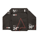 The SMAI Replacement Cover - Plyometric Box - Pre-Assembled is black with white text and red accents, showing 24"/61cm (center), 30"/76cm (right), and 20"/51cm (top). "SMAI" appears twice in bold white and red.