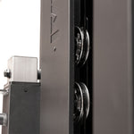 Free Standing Cable Tower Lat Pull / Low Row Close up of Pully wheels