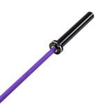 The SMAI Barbell - Purple Ceramic Coat - 15kg features a purple ceramic-coated shaft, black sleeve, smooth metallic finish, and rust resistance for lasting durability, shown against a white background.
