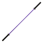 The SMAI Barbell - Purple Ceramic Coat - 15kg features black end grips, a rust-resistant purple ceramic-coated shaft, and is pictured isolated on a white background.