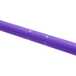 A close-up of the SMAI Barbell - Purple Ceramic Coat - 20kg displays its detailed grip knurling and smooth center section on a white background, blending durability with style for your workouts.