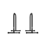 Two black SMAI Tall Parallettes from "The Yard" collection, featuring the brand name on the base, are shown side by side on a white background—ideal gym equipment for dips, push-ups, and other bodyweight exercises.