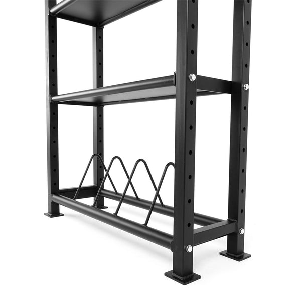 Compact gym weight plate storage
