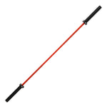 The SMAI Barbell - Red Ceramic Coat - 15kg is a striking Olympic barbell with black sleeves and collars on each end, shown against a white background.