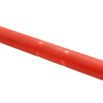 Close-up of the SMAI Barbell - Red Ceramic Coat - 15kg, featuring a knurled grip pattern and smooth bands, set against a white background.