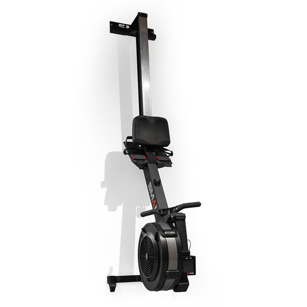 Exercise Rower Wall Storage Hanger SMAI In use - hanging on wall