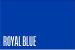 A solid royal blue rectangle with the words "ROYAL BLUE" in bold, white capital letters at the bottom left corner, echoing the vibrant hue of SMAI's Dollamur Flexi Connect Gym Flooring Roll—perfect for combat mats or training environments.