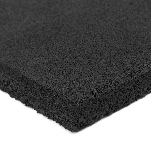 Rubber Gym Flooring Tile - 15mm - Black rubber texture