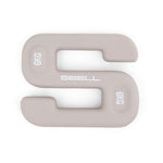 A weight from the SBELL Commercial Gym Package featuring a beige, S-shaped design with "6KG" printed on both ends, perfect for fitness enthusiasts and suitable for any commercial gym environment.