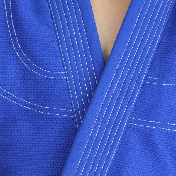 Supreme Brazilian Jiu Jitsu Uniform - Blue Close up of stitching