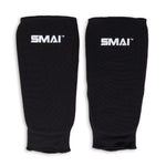 Shin Guard - Elastic Front View Black