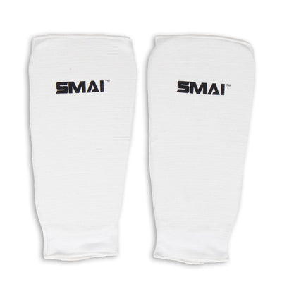 Shin Guard - Elastic Front View White