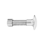 A shiny metal Pop Pin Spare Part by SMAI, designed for Vanta Series Cable Machines, features a large rounded head, hex nut, and a smooth shaft partially covered by a coiled spring. Displayed on a white background.