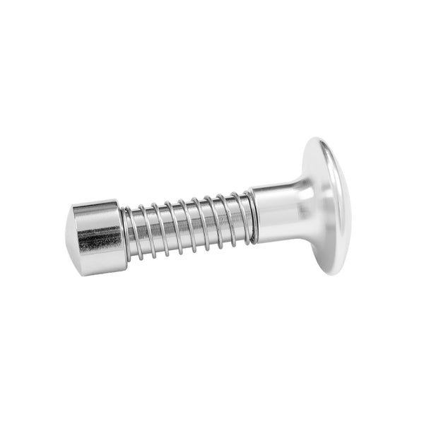 A close-up of a single SMAI Pop Pin Spare Part for Vanta Series Cable Machines, featuring a flat round head and coiled spring, isolated on a white background.