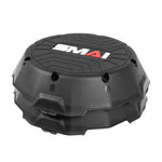 A pair of black, round SMAI Aerobic Stepper Spare Risers made from heavy-duty PVC with a rugged texture and the SMAI logo in white and red—ideal for commercial gym setups.