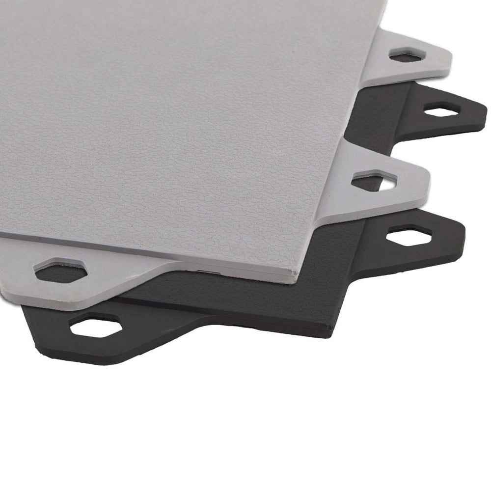 Two tiles of TPE Gym Flooring Tile - 5mm - Close up of corner