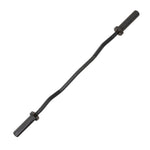 The Yard - Easy Curl Olympic Bar by SMAI features angled grips and rotating sleeves, making it ideal for weightlifting and strength training.
