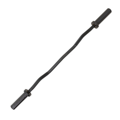 The Yard - Easy Curl Olympic Bar by SMAI features angled grips and rotating sleeves, making it ideal for weightlifting and strength training.