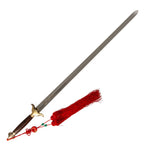 The SMAI Tai Chi Sword Brass Fitting Ying Yang features a spring steel blade, ornate brass guard, wooden handle, and red tassel—perfect for Tai Chi practitioners or collectors.
