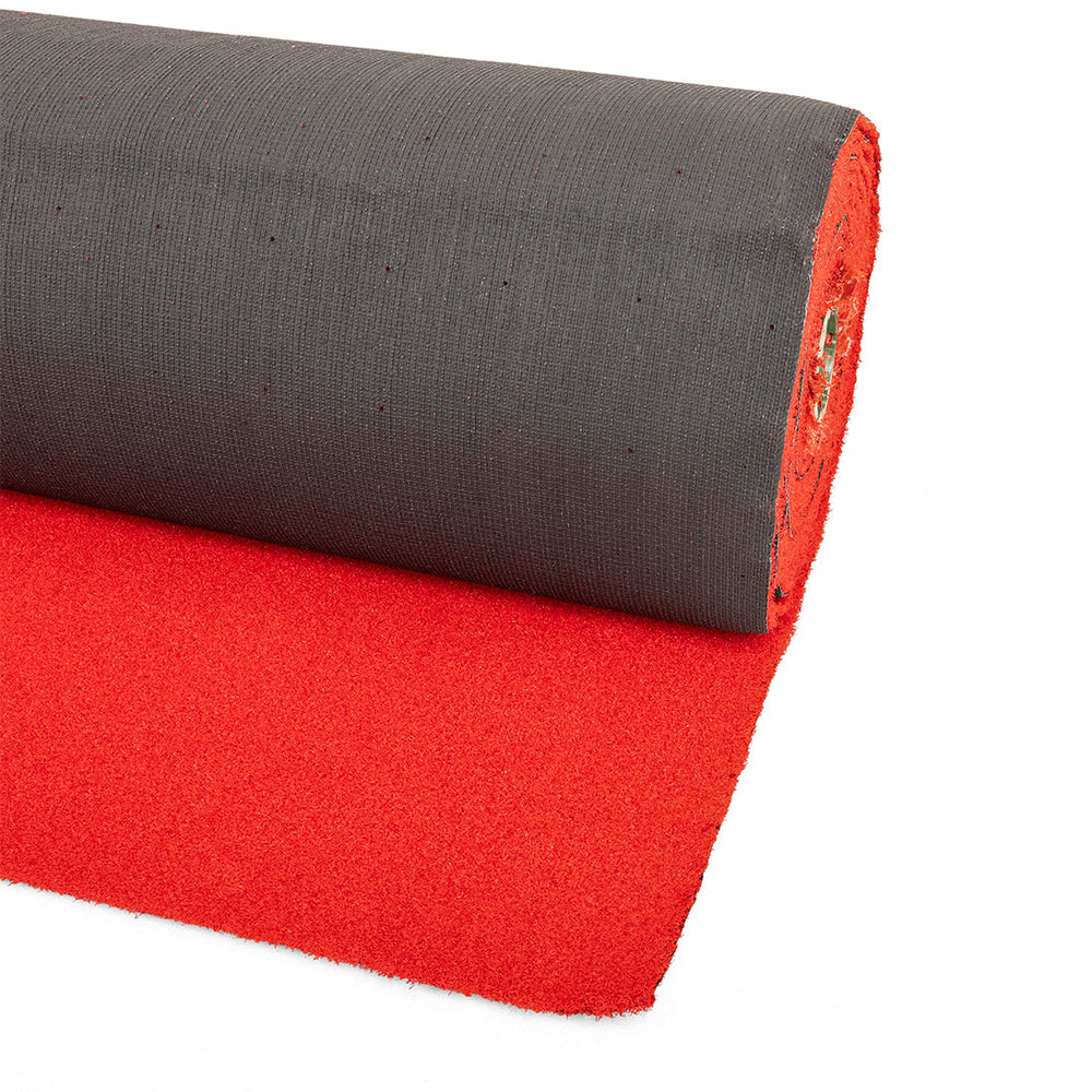 The SMAI Red Gym Turf Sled Track (2m x 12m) features a bright red textured surface and a black fabric-like backing, shown partially unrolled on a white background.
