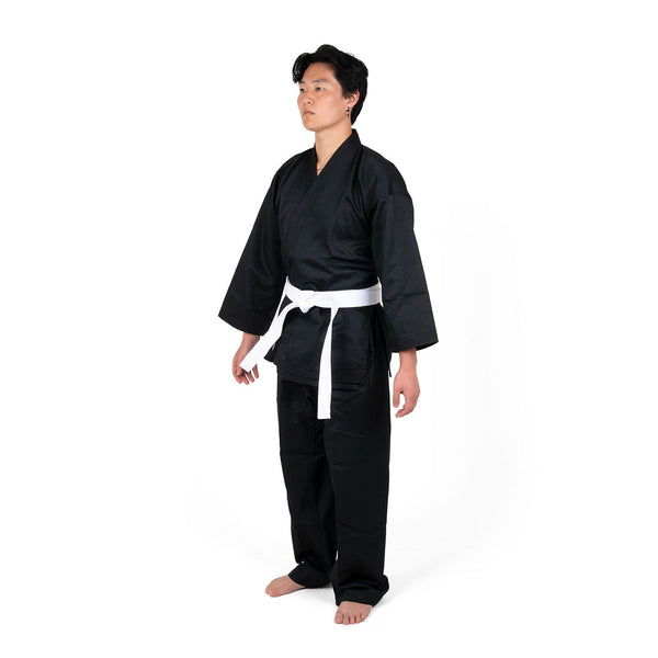 Uniform Karate 8oz Student Black Martial Arts SMAI