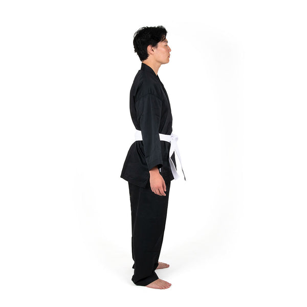 Karate Uniform - 8oz Student Gi (Black) Side View 3