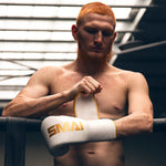 Zeke Campbell using the SMAI ProGuard White Boxing Glove
