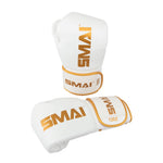 ProGuard White Boxing Glove right glove up right while the left is lying palm facing down infront