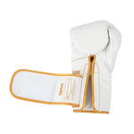 ProGuard White Boxing Glove Palm Side Up Velcro strap open