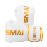 ProGuard White Boxing Glove one glove lying on its side resting on up right glove