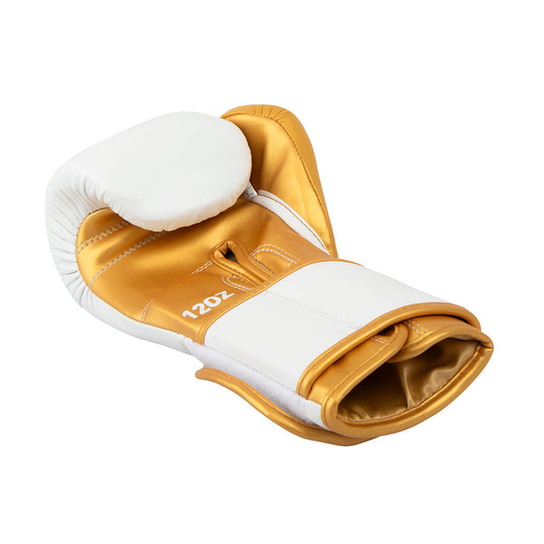ProGuard White/Gold Boxing Glove Left Glove facing up