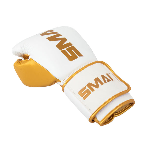 ProGuard White/Gold Boxing Glove Palm Side Down