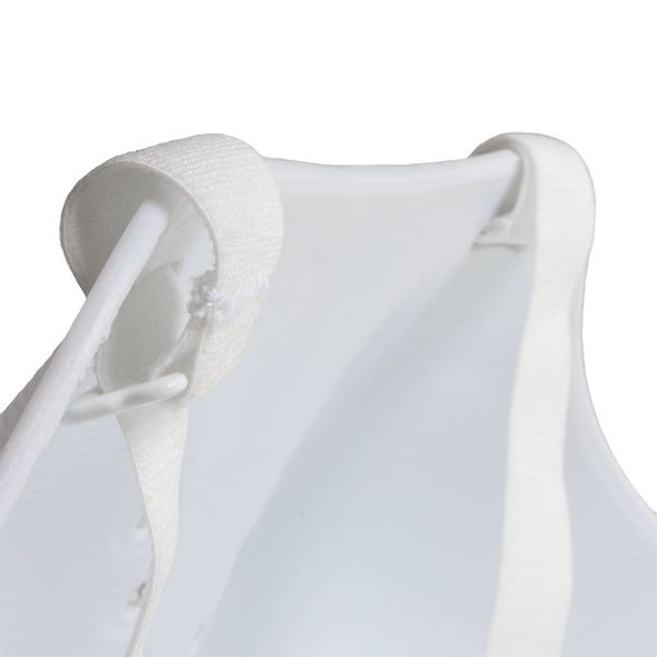 Close-up of the WKF Approved Female Breast Guard Insert by SMAI, highlighting smooth material and precise seams—mirroring the meticulous craftsmanship seen in all SMAI protective gear—set against a plain white background.