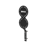 SMAI Double Wall Ball Target - Vanta Series: Features two circular metal plates, one above the other, with "SMAI" on the top plate. Secures to racks via bracket and bolts. PRE-ORDER now for late March delivery.