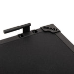 Close-up of the SMAI Weight Lifting Platform - Black, showing its corner with a small handle on top—ideal as durable commercial-grade gym equipment or for weightlifting.