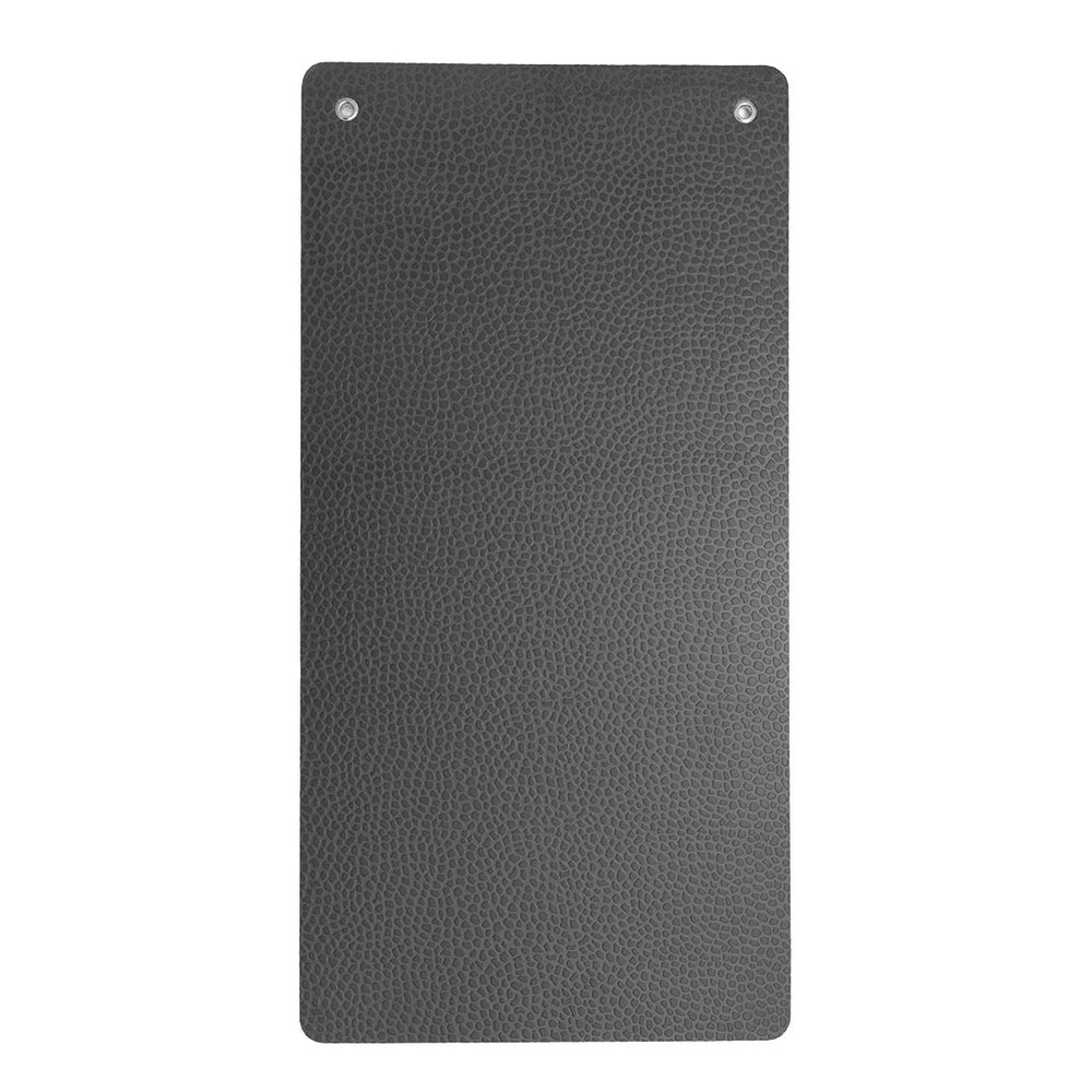 The SMAI Workout Mat is a rectangular, black, textured mat with rounded corners and two metal-reinforced holes at the top, ideal for ground-based exercises.