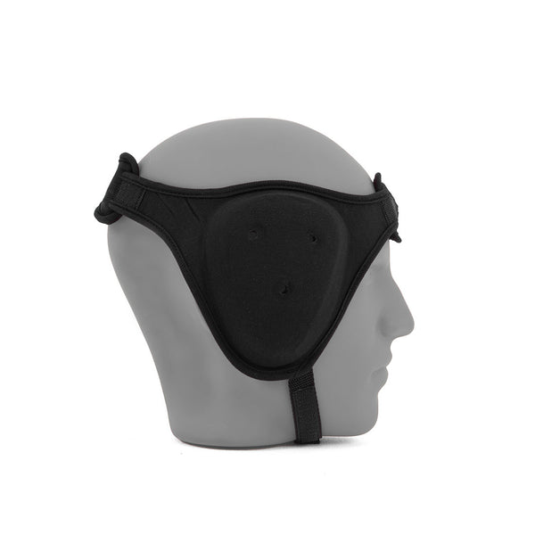 side view of wrestling ear guard on mannequin head