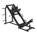 Black SMAI Light Commercial Leg Press/Hack Squat Combo machine with weight plate storage horns on the side.